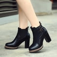 thumbnail image 5 of LSLJS Bottines à Talons Hauts pour Femmes, Bottes à Talons Hauts à Talon Épais pour Femmes à Bout Rond Rétro avec Fermeture Éclair Arrière, Bottines et Bottillons pour Femmes, 5 of 5