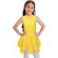 thumbnail image 1 of Girls Shiny Rhinestones Sleeveless Figure Ice Skating Dress Ballet Lyrical Modern Dance Performance Yellow 6, 1 of 7