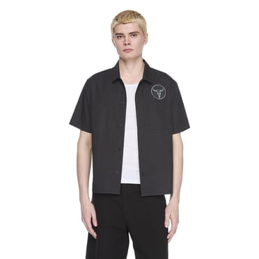 No Boundaries Men's Short Sleeve Mechanic Shirt