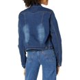 thumbnail image 2 of YDX Women's Jeans Denim Jacket Ripped Raw Hem Cropped in Black or White, Acid Wash Blue, Small, 2 of 2