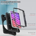 thumbnail image 3 of iPad Mini 6 Case 6th Generation 360°Rotatable Stand with Shoulder Strap Handle Pencil Holder Heavy Duty Shockproof Silicone Protective Case for iPad mini6 2021, 3 of 7