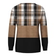 thumbnail image 5 of KIHOUT Chandails de Mode pour Femmes, Blouse Décontractée à Manches Longues à Carreaux Patchwork Imprimés, Col Rond, Coupe Ample, Chandail à Enfiler, Tailles P-2TG, 5 of 5