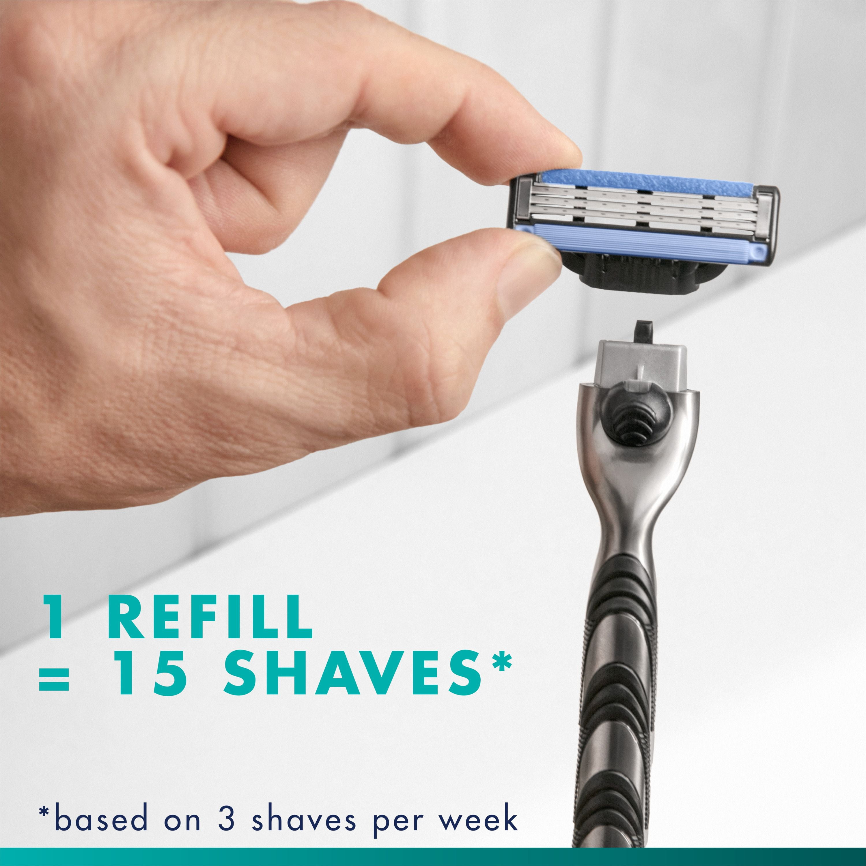 Gillette Mach3 Recharges de Lames de Rasoir Cartouches de Rasoir, Recharges de Rasoir pour Hommes avec Bande Lubrifiante, Lames de Rasoir à 3 Lames pour un Rasage de Près 12ct