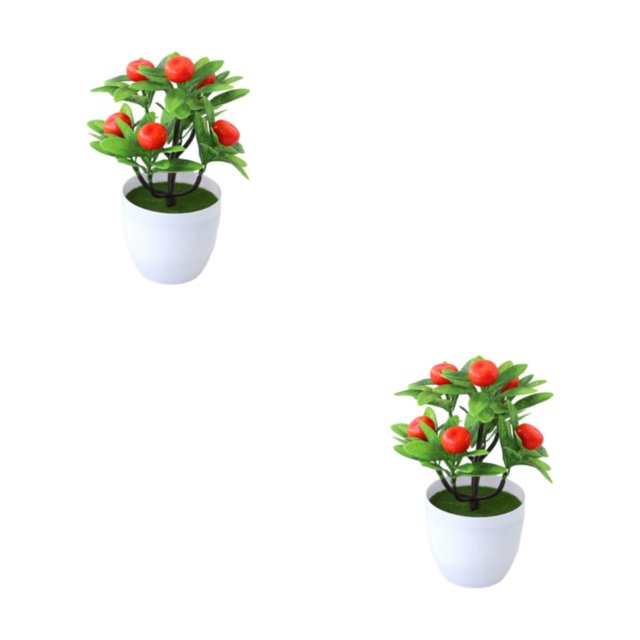 ZheElen Add To Any Room Artificial Plant Collection Designed For Any Room Artificial Potted Plants False Plant orange 2Set