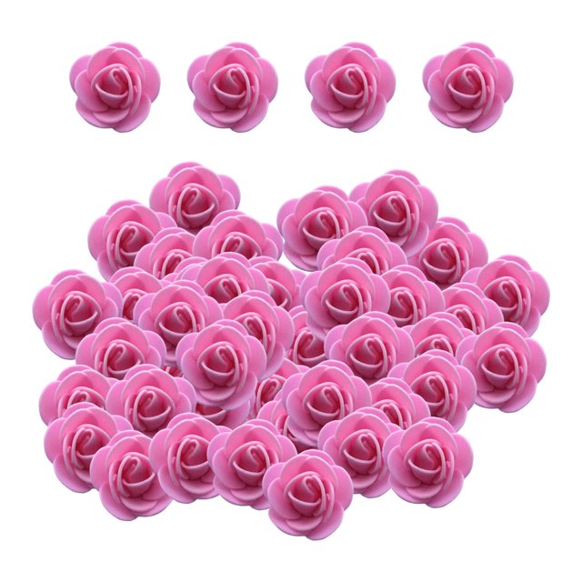 GROWTH TANK Mini Artificial Rose Heads Stemless Flower Heads for Table Home Decoration Pink