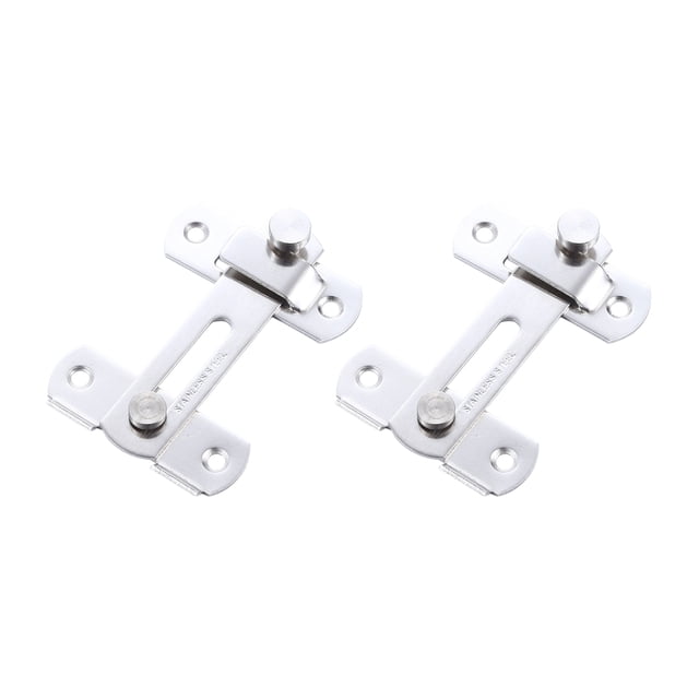VONKY 2pack/lot Sleek And Secure Bedroom Latch Stainless Steel Lock Fixed With Movable Bolts Tablet small size