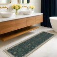 thumbnail image 2 of Dark Green 2x7 Kitchen Rug - Modern Vintage Boho Eclectic Floral Pastel, Washable Low Pile Non-Slip Long Runner Rugs for Hallway, Bedroom, 2 of 8