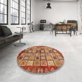thumbnail image 3 of Ahgly Company Tapis d'Intérieur Carrés Abstraits Rouges Abstraits pour Aire, 4 Pieds Carré, 3 of 6