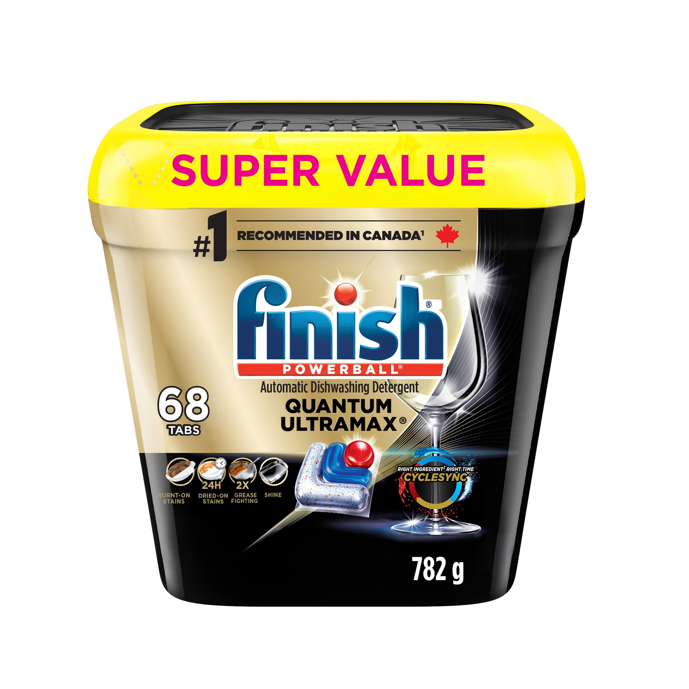 Finish® Quantum UltraMAX® Automatic Dishwasher Detergent, Fresh - Removes burnt-on stains & 24 h dried-on stains, no pre-rinse needed, 68 Tabs
