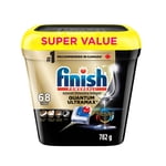 Finish® Quantum UltraMAX® Détergent automatique de lave-vaisselle, frais - Enlève les taches brûlées & 24 h taches séchées, pas de prérinçage nécessaire, 68 Tables