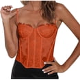 thumbnail image 1 of Bras for Women, Womens Solid Color Lace Suspender Wrapped Around Chest Waist And Backless Bra With Transparent Mesh And Zipper Closure, 1 of 2