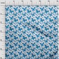 thumbnail image 2 of oneOone Cotton Poplin Medium Blue Fabric Insect & Floral Feather Craft Projects Decor Fabric Printed By The Yard 42 Inch Wide, 2 of 4