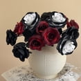 thumbnail image 3 of Flowers Artificial for Decoration Rose Gothic Dark Artificial Flower White Inner Ring Red Halloween Decoration Artificial Flower Silk Flower Artificial Flower, 3 of 6
