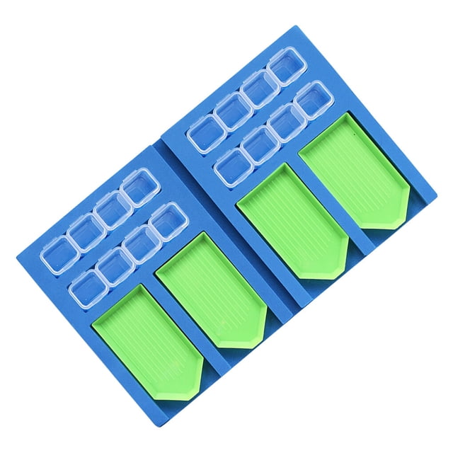 QualitChoice Painting Point Drill Tray Multi-Boat Beading Storage Tray Point Drill Pen Drill Clay Organizer Storage Box DIY Craft Blue combination 3 1Set