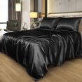 thumbnail image 2 of Unique Bargains Satin Sheet Set 4 Pcs Polyester Silky and Soft Sheets, 2 of 8