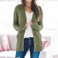 thumbnail image 2 of Cardigan Patchwork Boho pour Femmes Manches Longues Ouvert Manteau Tricoté avec Poches, 2 of 9