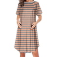 thumbnail image 1 of Bwiyojiz Mode Tailles P-TTG Fermeture Éclair Latérale Allaitement Maternité Imprimé Robe à Manches Courtes Col Rond pour Femmes Enceintes Pyjama Décontracté, 1 of 2