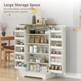 thumbnail image 4 of HOMCOM Kitchen Pantry Storage Cabinet with Adjustable Shelves Cream White, 4 of 10