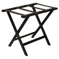 thumbnail image 1 of Wooden Mallet LR-BKBRN Deluxe Straight Leg Luggage Rack with Brown Straps - Black, 1 of 1