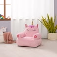 thumbnail image 1 of Lounge & Co Kids Unicorn Large Foam Filled Bean Bag Chair, Pink Plush, 25" W x 20" D x 23" H, 1 of 7