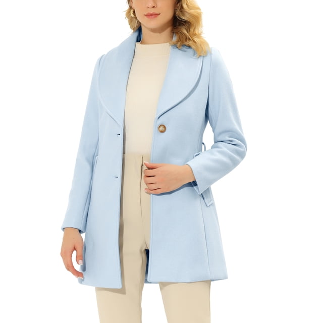 INSPIRE CHIC Manteau Trench Long pour Femme, Mignon, à Col Rabattu, à Simple Boutonnage, avec Ceinture