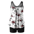 thumbnail image 4 of UPPADA 2 Piece Full Coverage Swimsuits for Women Floral Athleti Crewneck Bathing Suits High Waisted Tummy Control Modest Swimwear Comfy Tankini Top with Shorts White,2xl, 4 of 6