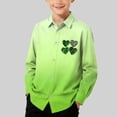 thumbnail image 2 of RXMEKW Chemise à Manches Longues Imprimée de la Saint-Patrick pour Garçons avec Col Rabattu, 95 % Coton 5 % Élasthanne, Vert, 2 of 7