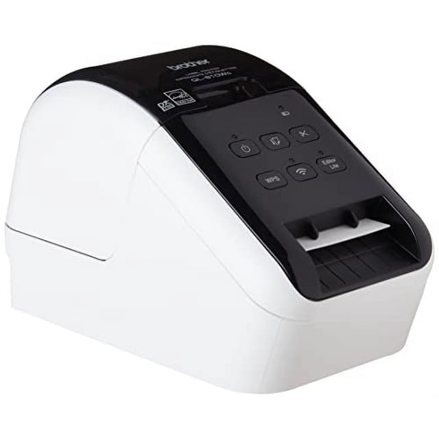 Brother QL-810WC Imprimante d'Étiquettes avec Connectivité USB et Wi-Fi, design Noir et Blanc. Comprend un Coupeur Intégré pour Étiquettes de Longueur Personnalisée, Prise en Charge de l'Impression Aérienne pour l'Impression Sans Fil et Logiciel Intégré de Modification d'Étiquettes. Convient aux Bureaux et aux Groupes de Travail.