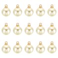 thumbnail image 1 of Unique Bargains Pendentifs Perles Factices 10 mm, Lot de 150 Perles Rondes Imitation Perle, Beige Doré, 1 of 6