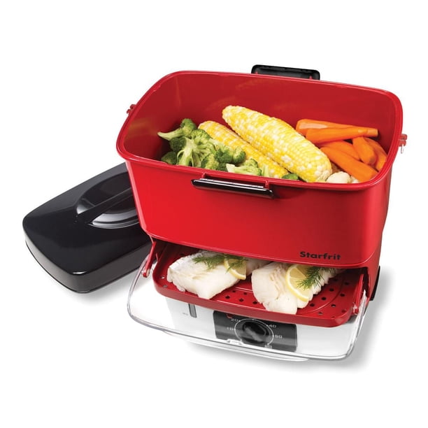 Starfrit Electric Hot Dog Steamer, Red, 12 Hot Dogs, 800 W, 60