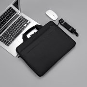 Laptop Tote Shoulder Bag 15.6 Inch, Staron Business Casual Laptop Bag for Women Men, Polyester Travel Computer Briefcase for Office Home with Zipper Closure, Black