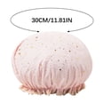 thumbnail image 2 of Double Layer Lace Shower Cap | Reusable Plastic Elastic Bathing Cap for Spa, Hotel & Hair Salon | Waterproof Hair Protection for Adults, 2 of 3