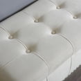thumbnail image 2 of Imperial Capitonné Double Ottoman Avec La Base Noire (Beige), 2 of 3