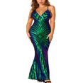 thumbnail image 1 of Women Sequins Formal Dress Shiny V Neck Backless Evening Gown, 1 of 8