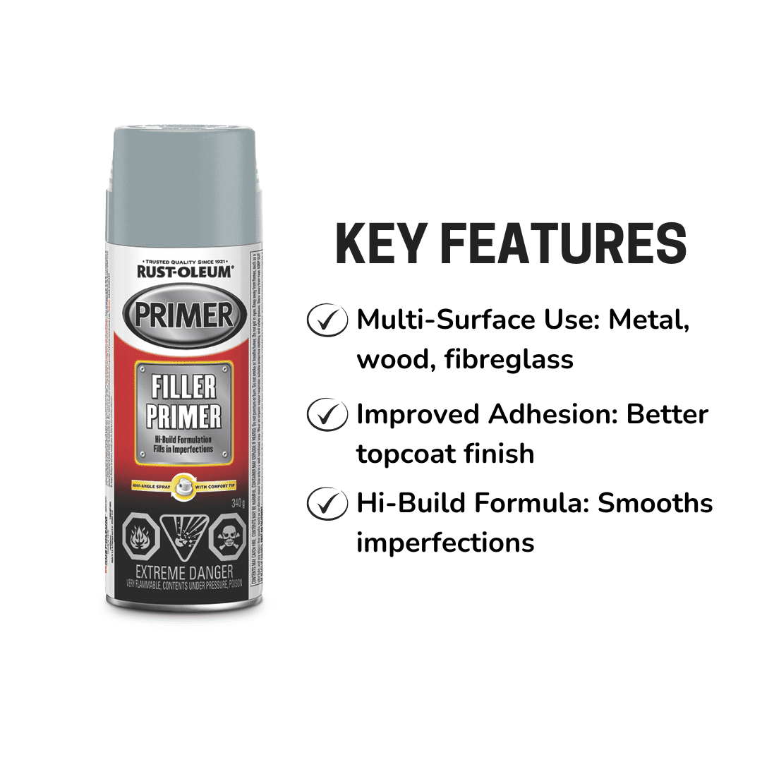 Apprêt bouche-pores ponçable en aérosol Rust-Oleum Specialty, gris, 340 g