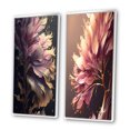 thumbnail image 3 of Designart "Pink and Gold Abstract Leaf Design III" Leaves Framed Wall Art Set Of 2 - Blue Floral Frame Gallery Set For Office Decor, 3 of 6