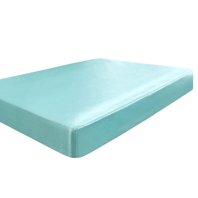 Unique Bargains Satin Silk Fitted Bed Sheet with Deep Pocket Ultra Luxury Smooth