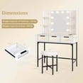thumbnail image 3 of Costway Makeup Vanity Desk with Hollywood Mirror & Lights 3-Color Induction Lighting, 3 of 10