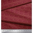 thumbnail image 3 of Soimoi Tissu Satin Modal Rouge Coup de Pinceau Abstrait Imprimé Tissu de Couture Yard 42 Pouces de Large, 3 of 3