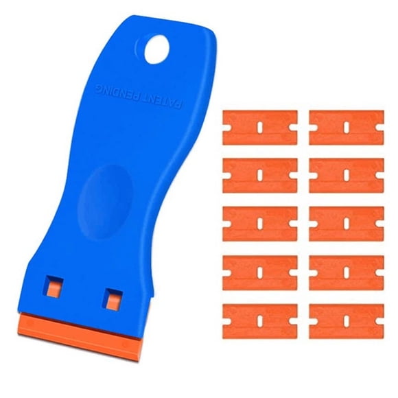 5Pcs Plastic Scraper Tool, Cagogo Plastic Scraper Tool, 3 Pack Window Scraper with Plastic Blades, Multi-Purpose Paint Sticker Remover for Glass Stovetop Subfloor, Rustproof Lightweight Scraper