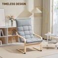 thumbnail image 4 of HOMCOM Modern Armchair, Upholstered Accent Chair with Curved Leg Light Grey, 4 of 10