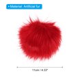 thumbnail image 2 of Unique Bargains Fluffy Soft Faux Fur Pom Poms for Hats with Snap Button, Red 6Pack, 2 of 7