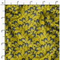 thumbnail image 2 of Soimoi Yellow Silk Fabric Cat Animal Print Sewing Fabric Yard 42 Inch Wide, 2 of 5