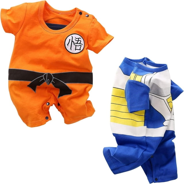 Lot de 2 Barboteuses à Manches Courtes pour Bébé Garçon, Grenouillère pour Tout-Petit à Motif de Dessin Animé