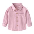 thumbnail image 1 of T-shirts Garçons Manches Longues Décontracté Polo Uni Violet 2-3 Ans, 1 of 4
