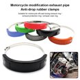 thumbnail image 3 of Langgg Motorcycle Exhaust Protector Pipe Stainless Steel Clasp Adjustable Fixing Rings Can Cover Motorbike Modification Replacing Parts Green Red 1Set, 3 of 6
