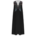 thumbnail image 4 of FcBaudy Robe Sans Manches à Col en V, Robes pour Femmes, Robes d'Été pour Femmes Nouvelle Robe Longue Imprimée Sans Manches à Col pour Femmes avec Boutons et Boutons Robe Femme, 4 of 4