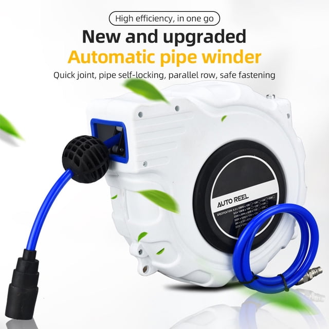 Tuyau Enrouleur de Tuyau Rétractable 82 Pi Enrouleur de Tuyau Mural avec Support Pivotant à 180 Degrés Enroulement Automatique Enrouleur de Tuyau de Rangement pour Lavage de Voiture