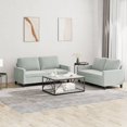 thumbnail image 1 of vidaXL 2 Piece Sofa Set with Cushions Light Grey Velvet, 1 of 4
