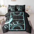 thumbnail image 1 of YST Sports Full Comforter Set, 7-Piece, Sports Theme, Black Teal Blue, Full, 1 of 4